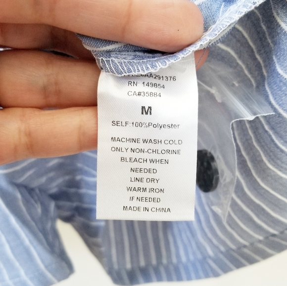 SADIE & SAGE Blue Journey Stripe Romper Size M - Picture 8 of 8